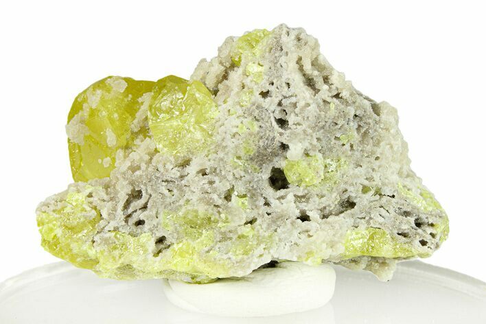 Lemon-Yellow Sulfur Crystal Cluster - Italy #293263